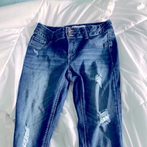 Dark wash mid rise jeans